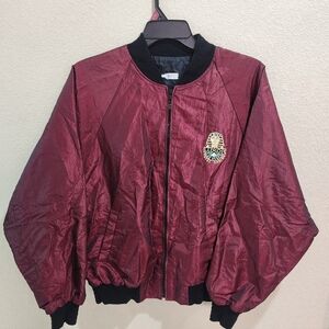 Men's Burgundy Bomber Jacket
